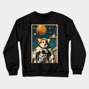 Astronaut Cogi in Space Vintage Surreal Collage Art Crewneck Sweatshirt